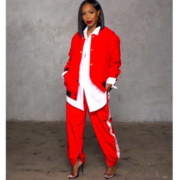 Future Collective Kahlana Barfield Brown Bomber Jacket Red X Target | Poshmark