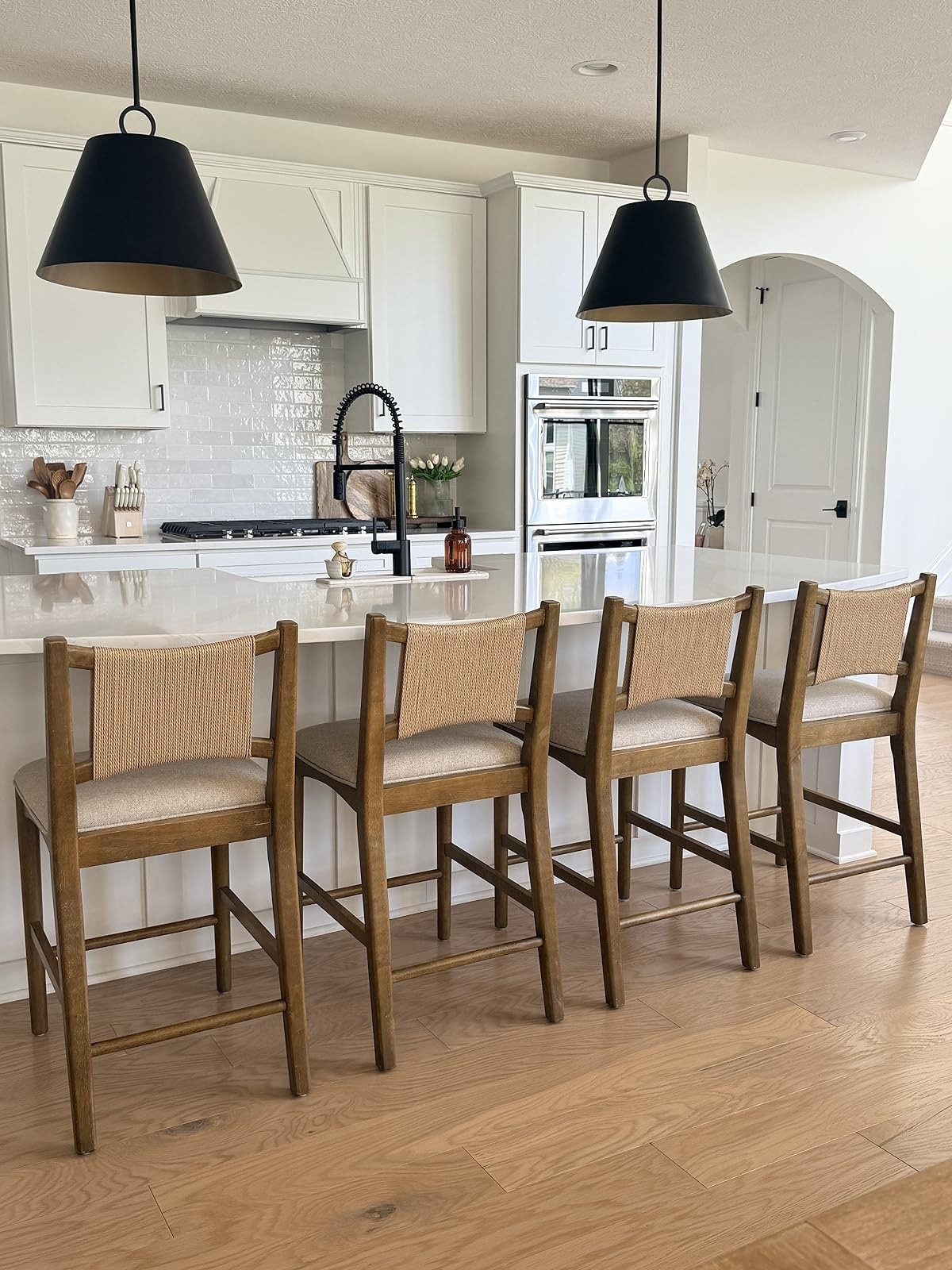 New counter stools!! These stunning stools add a cozy touch to any kitchen and are super comfortable. Perfect for casual dining or entertaining. #kitchendecor #AmazonFinds

#LTKHome