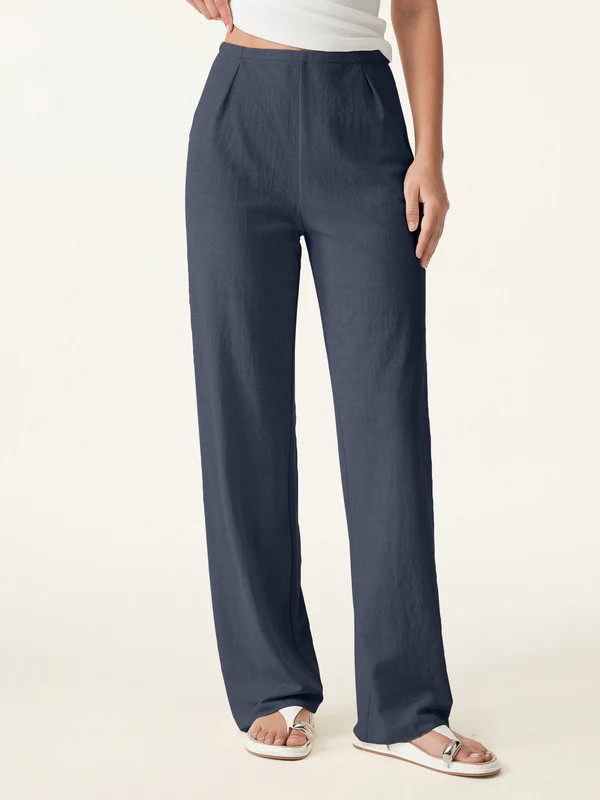 Wrinkle-resistant Cotton-linen Straight Leg Pant | OGLmove