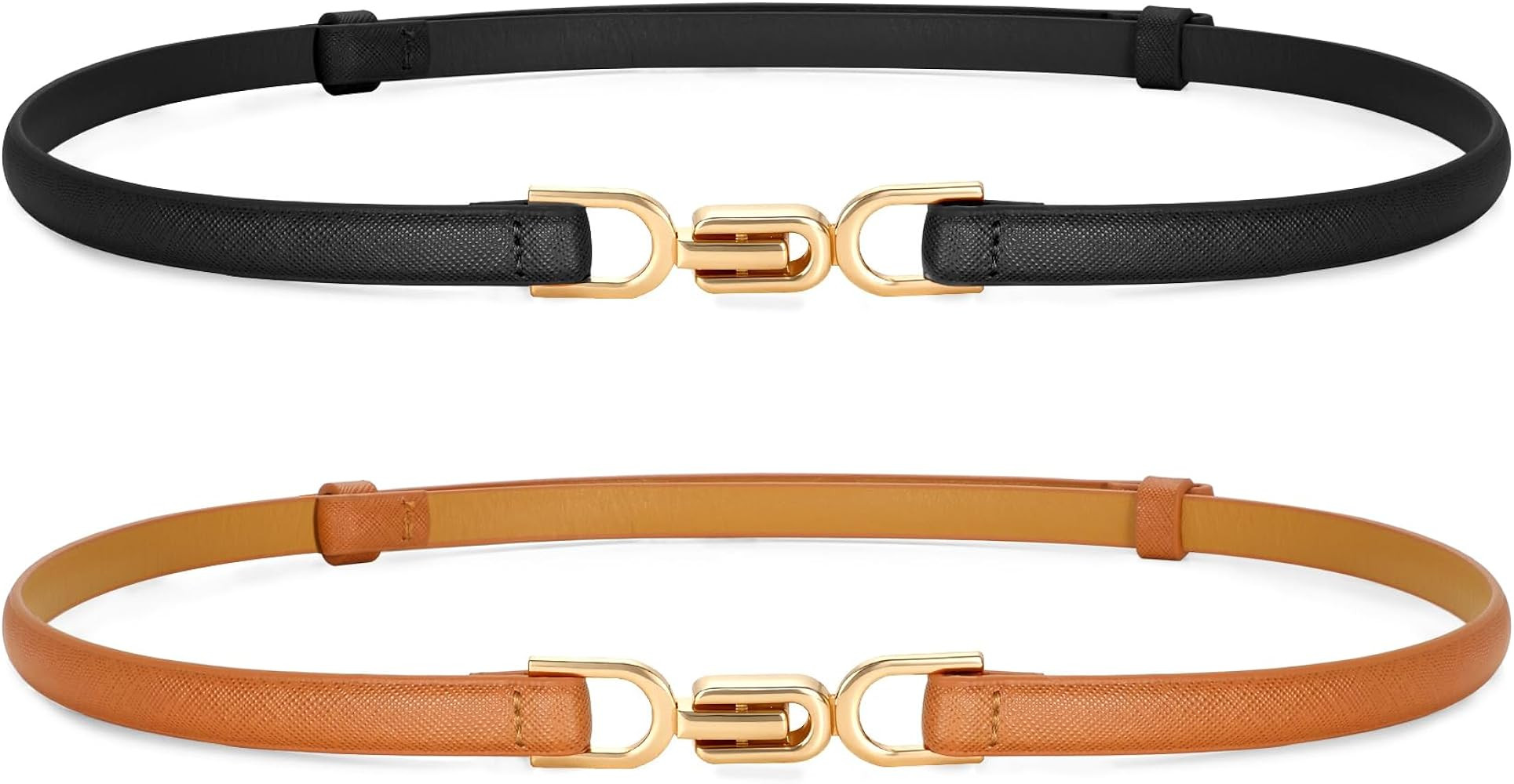 VONMELLI Women's Leather Skinny Belt for Dress Adjustable Thin Waist Belt for Ladies | Amazon (US)