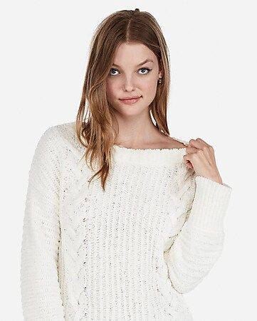 Petite Cozy Cable Knit Sweater | Express