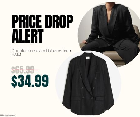 Price drop alert: Double-breasted blazer from H&M

#LTKsalealert #LTKfindsunder50 #LTKSeasonal