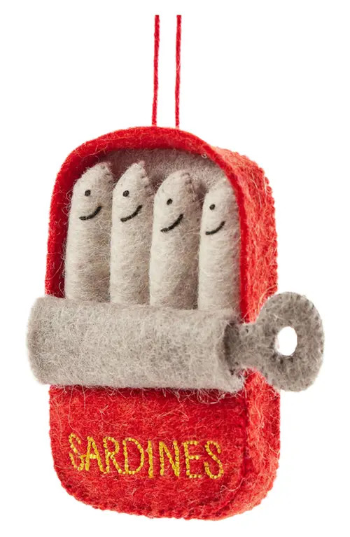 Craftspring Felted Wool Tin of Sardines Ornament in Red at Nordstrom | Nordstrom