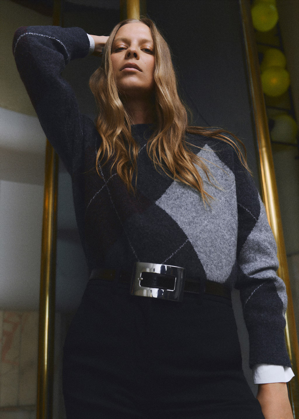 Diamond-patterned knitted sweater | Mango (US/MX/AU)