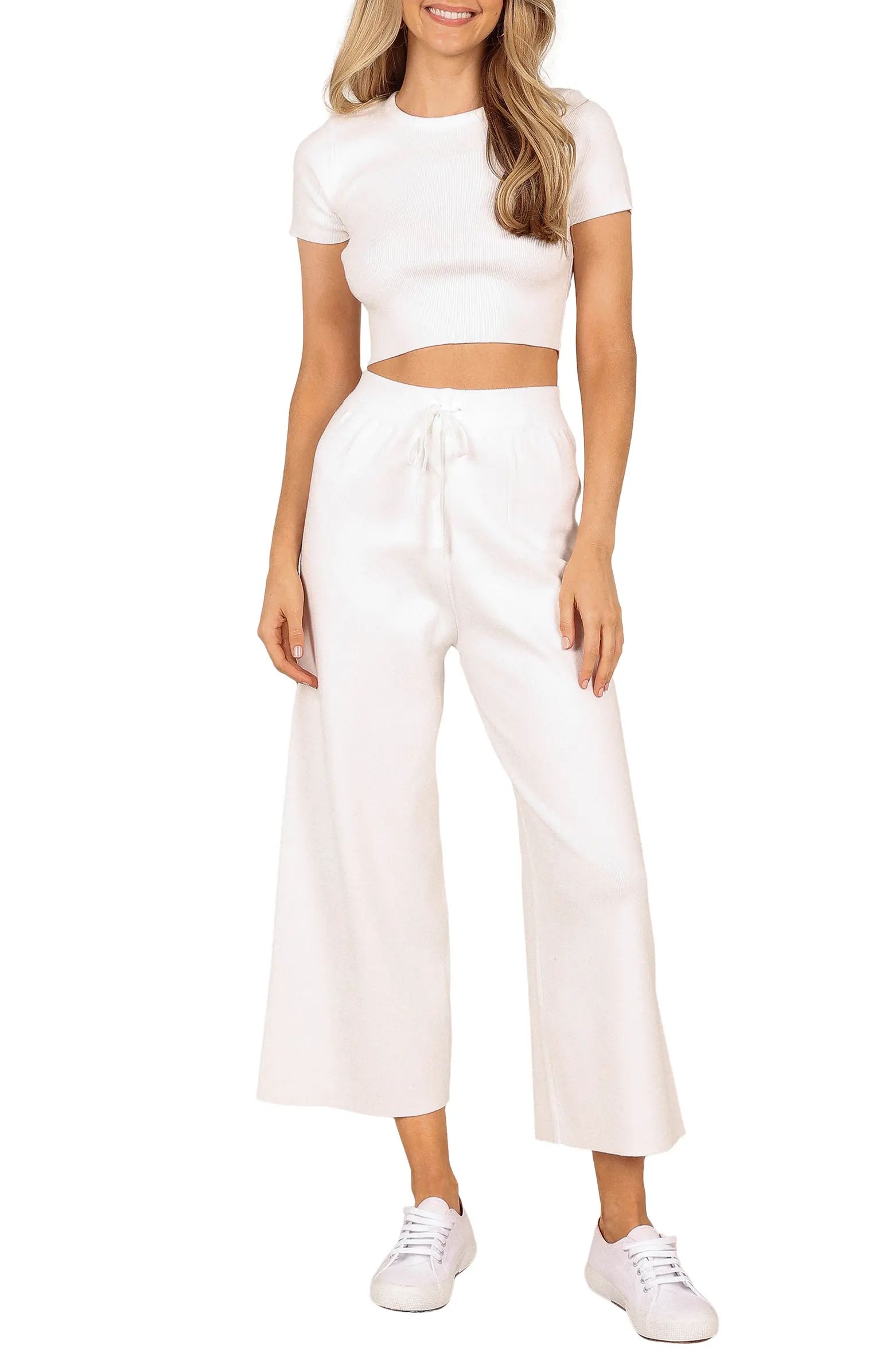 Ayers Crop Sweater & Wide Leg Pants Set | Nordstrom