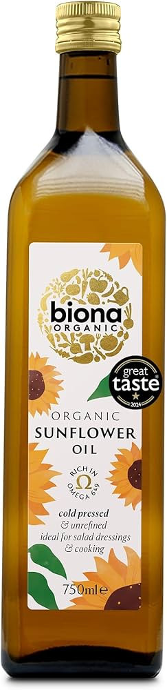 Biona Organic Sunflower Oil, 750ml - Great Taste Award 2024 Winner - Cold Pressed & Unrefined - F... | Amazon (UK)