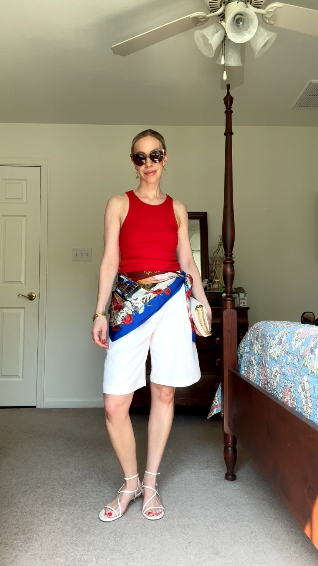 3 different looks using the same red tank and white linen shorts - accessories change everything! Wear these for vacation or date night

#LTKTravel #LTKSeasonal #LTKSaleAlert