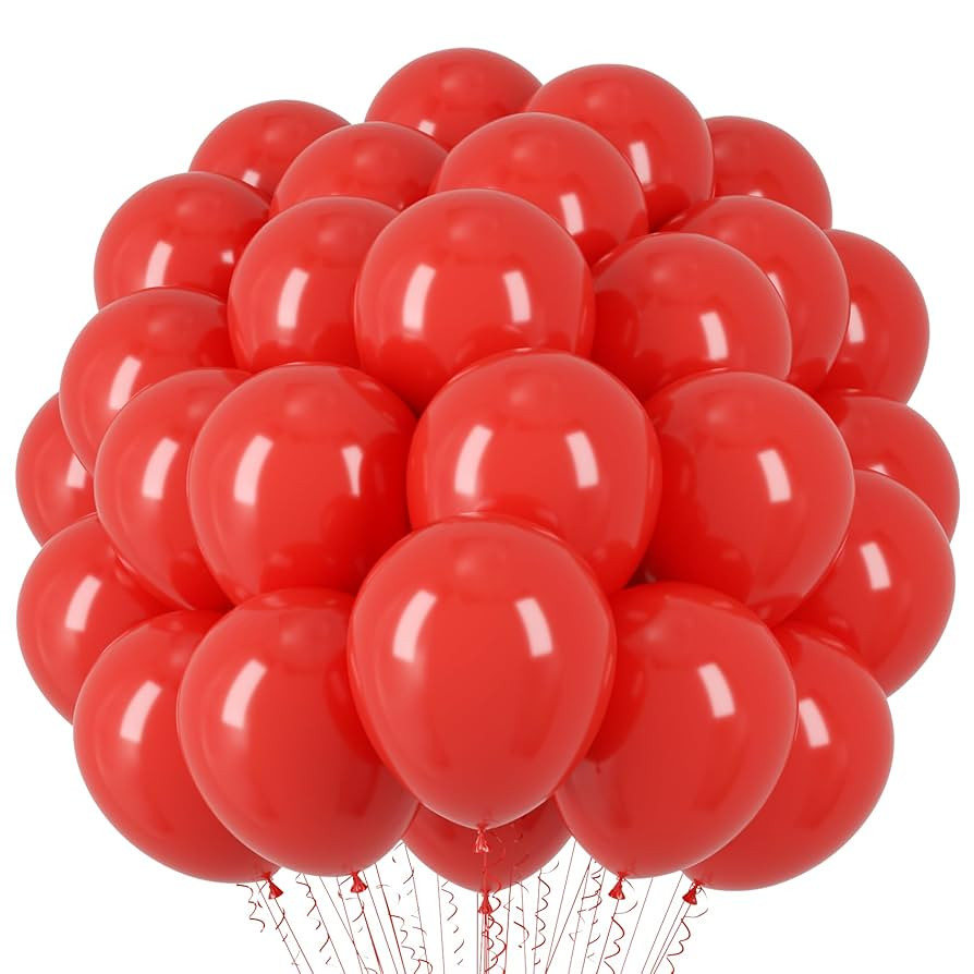 Red Balloons, 66pack 12inch Red Latex Party Balloons for Valentine's Day, Graduation, Wedding, Bi... | Amazon (US)