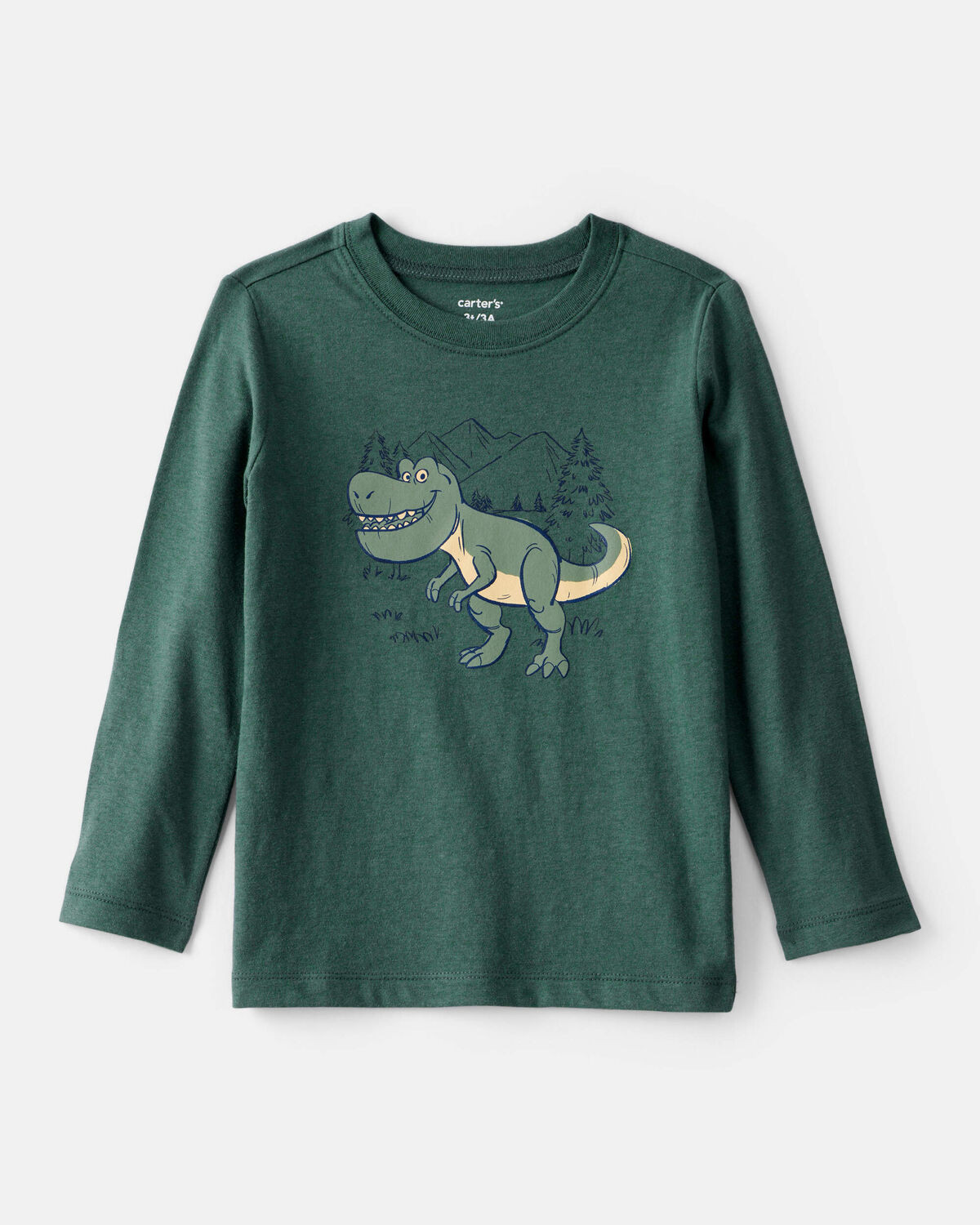 Toddler Boy Dinosaur Long-Sleeve Graphic Tee - Green | Carter's Inc