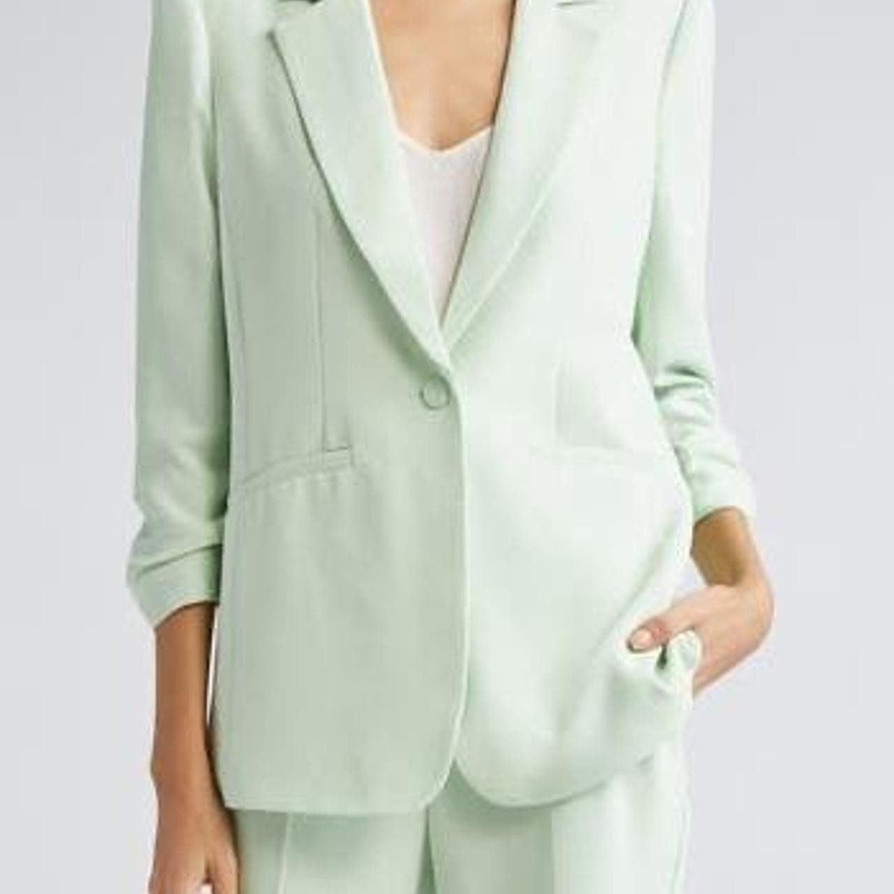 Cinq a Sept Women's Blazer Jacket - Green - 6 | Depop US
