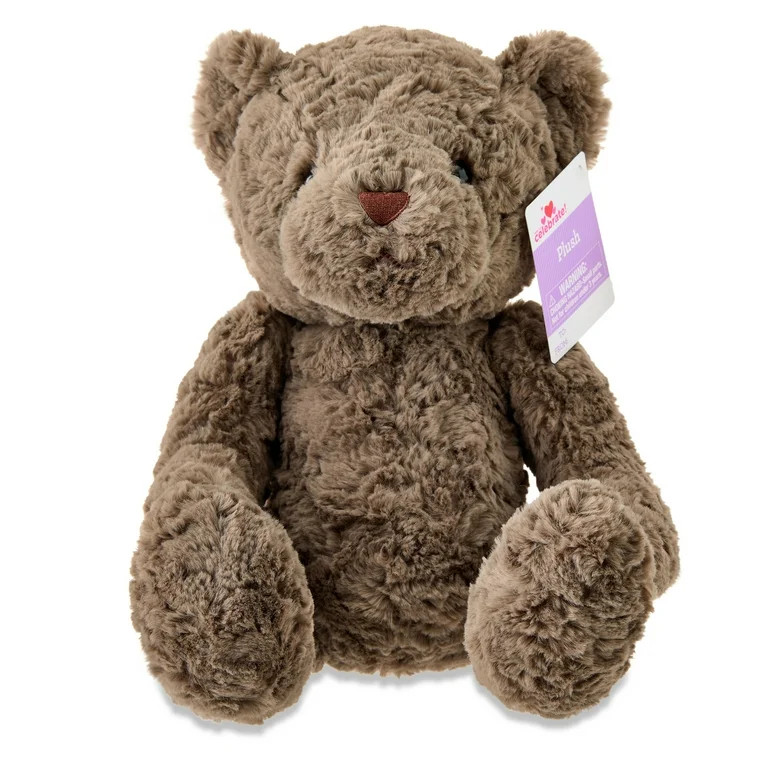 Medium Classic Bear Plush, Gray, 11", Valentine's Day by Way To Celebrate | Walmart (US)
