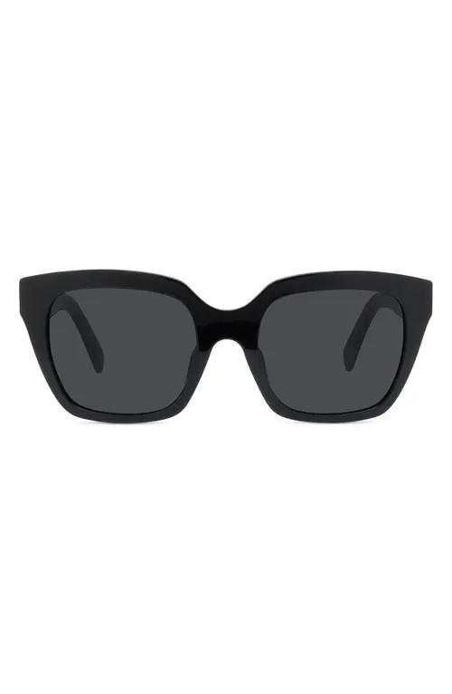 CELINE 56mm Cat Eye Sunglasses in Shiny Black /Smoke at Nordstrom | Nordstrom