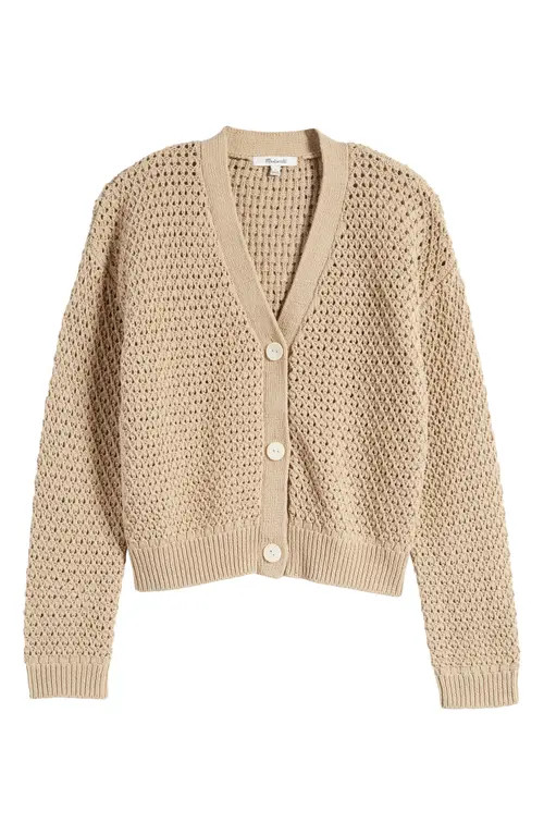 Open Stitch Cotton Crop Cardigan | Nordstrom