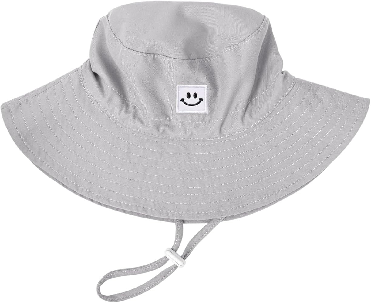 Baby Toddler Sun Hat,Kids Summer Smile Face UPF 50+ Beach Bucket Hat for Boys Girls Children | Amazon (US)
