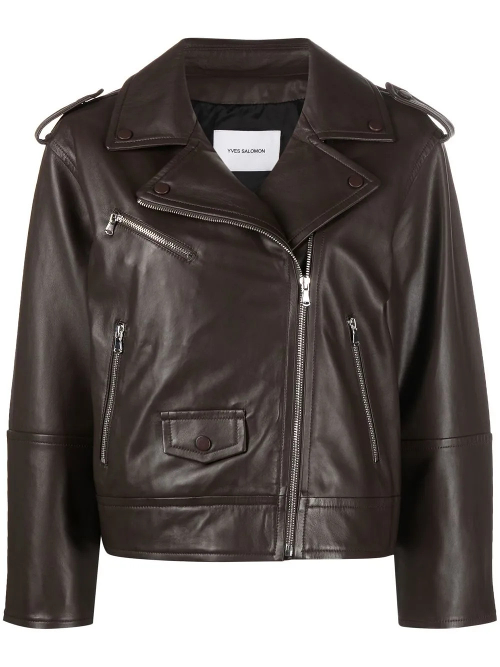 leather zip-up flight jacket | Farfetch Global