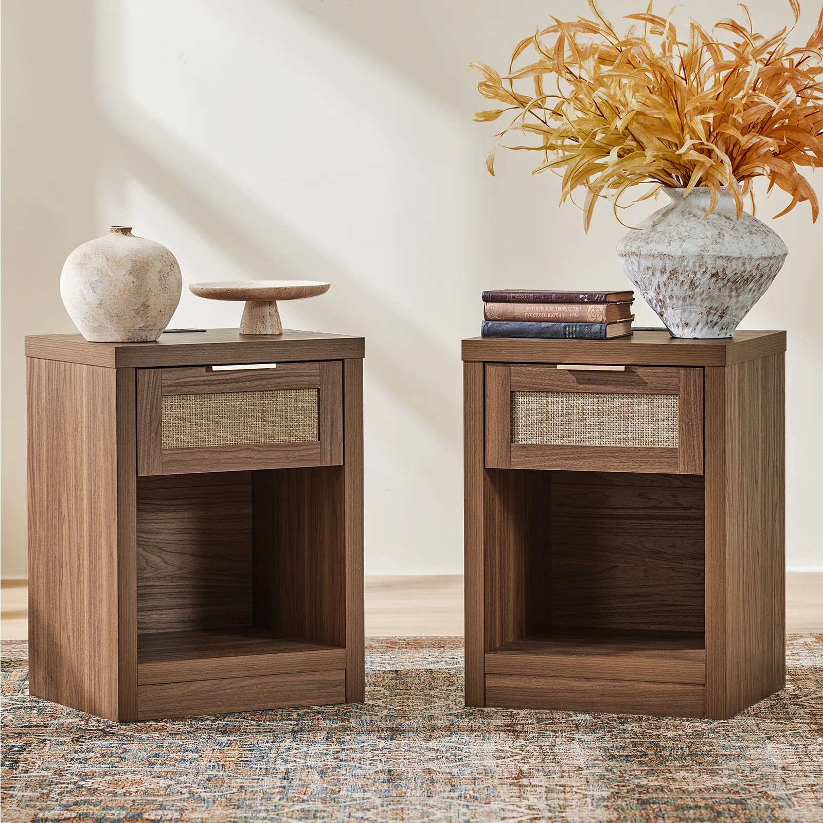 Dearbhaile 25'' 1 - Drawer Nightstand with Built-In Outlets (Set of 2) | Wayfair North America