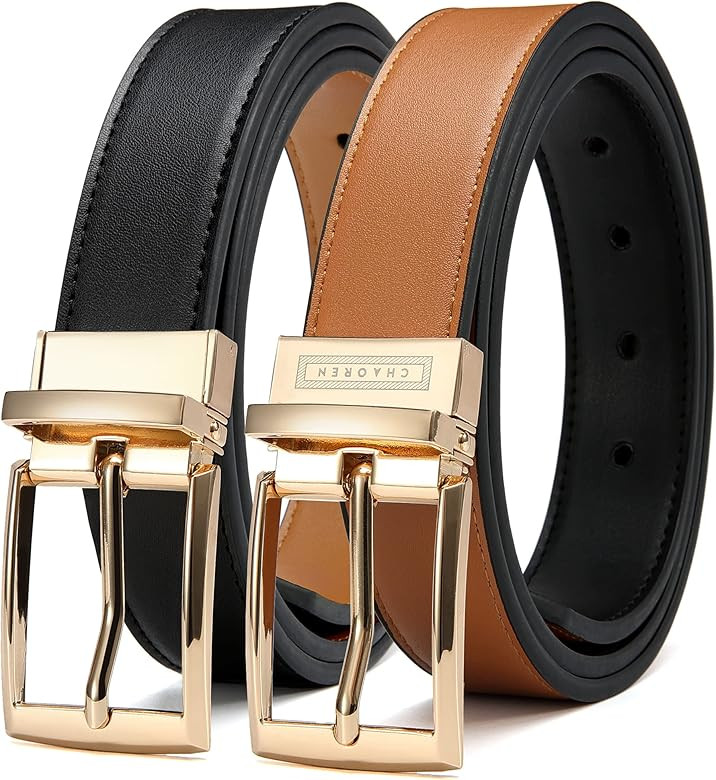 Reversible Belt for Women, CR 1.25" Womens Leather Belt for Jeans Pants Black & Brown, Trim to Fi... | Amazon (US)
