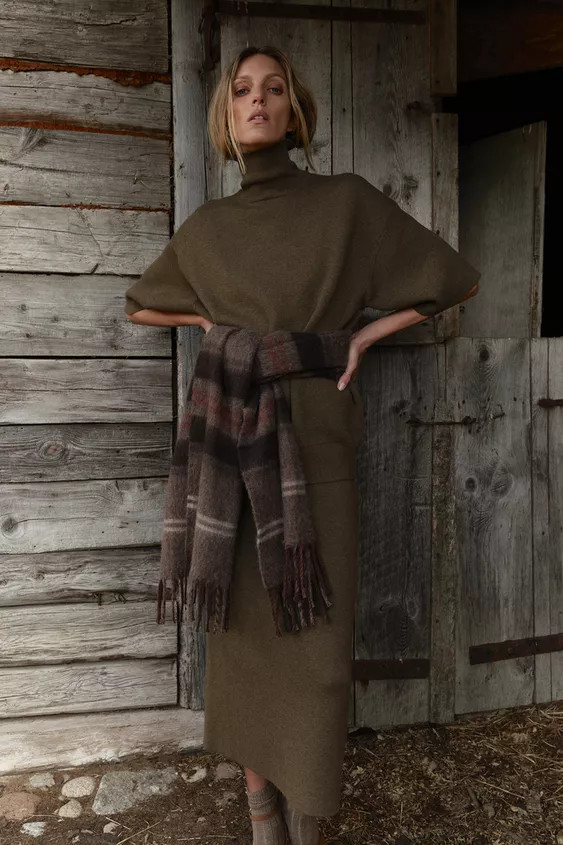 WOOL BLEND STRAIGHT MIDI SKIRT | Zara US