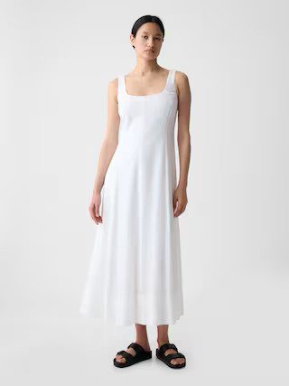 Linen-Blend Midi Dress | Gap (US)