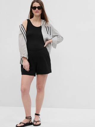 Maternity Crinkle Gauze Smocked Shorts | Gap (US)