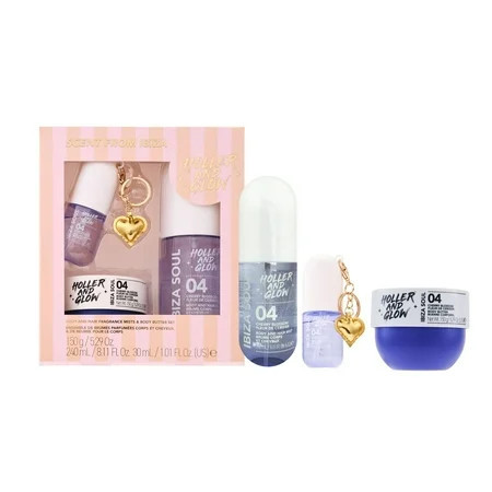 Holler And Glow Limited Edition Scent From Ibiza Hair And Body Mist & Body Butter Set, 3 Piece Gift Set | Walmart (US)