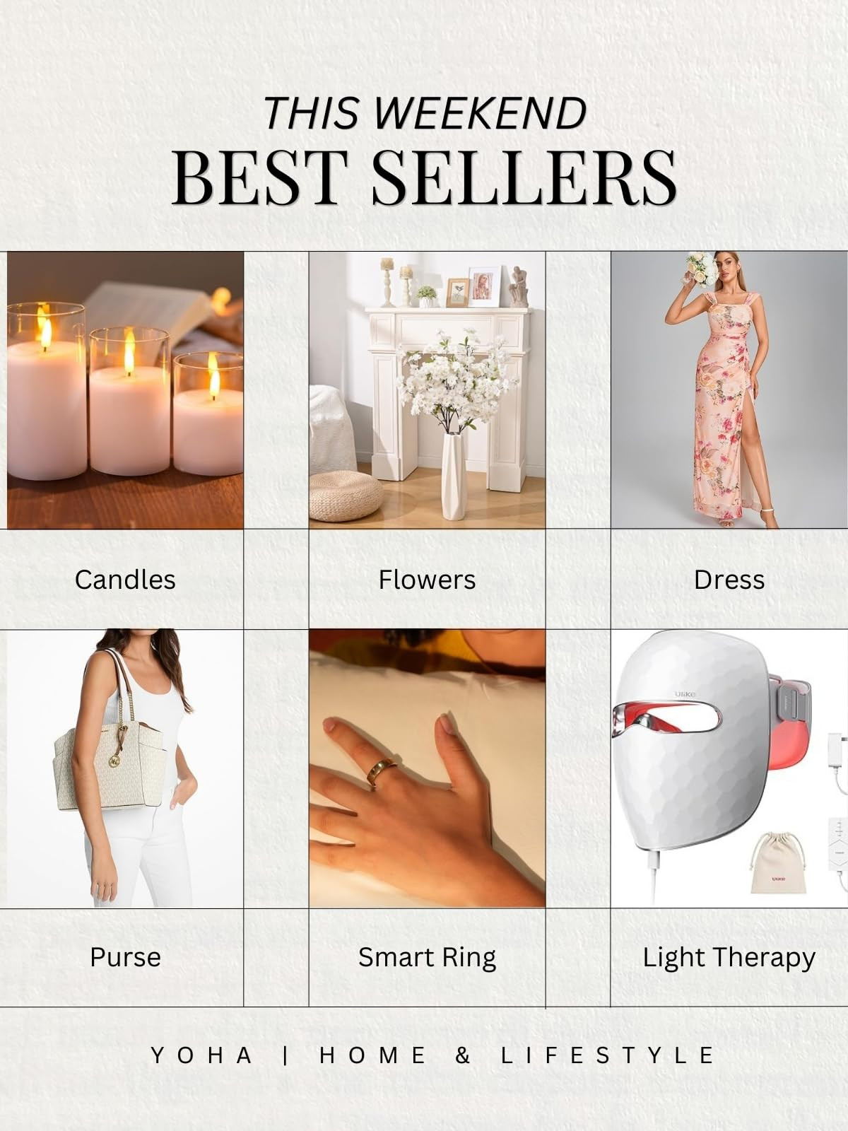 Check out these weekend favorites: chic cherry blossom decor, a smart ring with health tracking, a rejuvenating light therapy mask, and an elegant dress perfect for any stylish occasions. Everything linked below for you! 🫶 

 #LTKselfcare #LTKHome #LTKBeauty