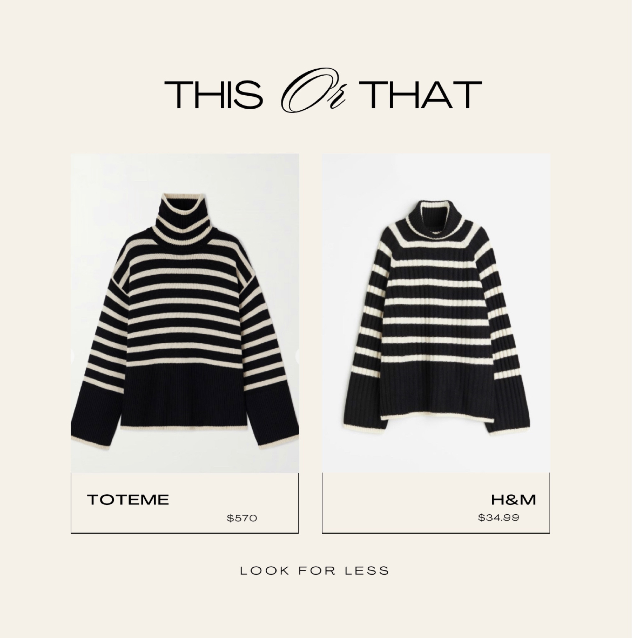 #stripesweater trending 
#chic #parisianstyle 
Toteme vs H&M 
#lookforless 

#LTKSeasonal #LTKover40 #LTKstyletip
