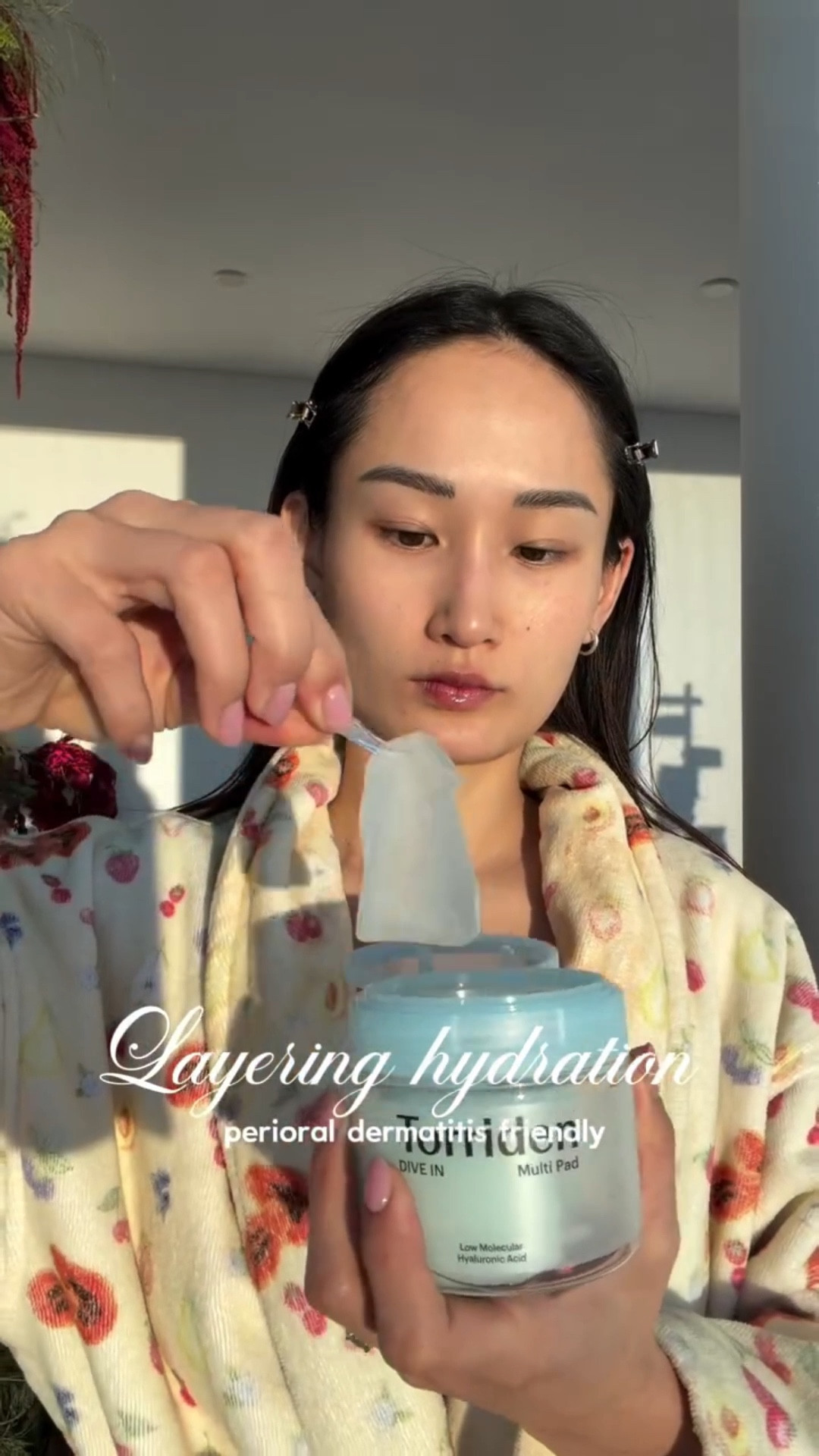 Layering hydration as someone with sensitive skin & perioral dermatitis. #dryskincareroutine #perioraldermatitis #winterskin