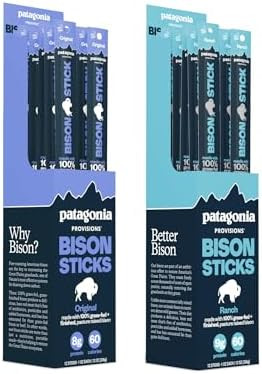 Patagonia Provisions Bison Sticks 24-Pack - Original, Ranch - Responsibly Sourced, Healthy High P... | Amazon (US)