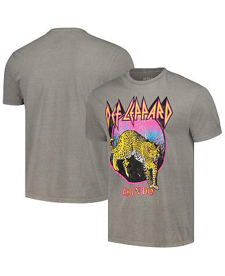 Men's Charcoal Distressed Def Leppard High N' Dry Washed Graphic T-shirt | Macy's