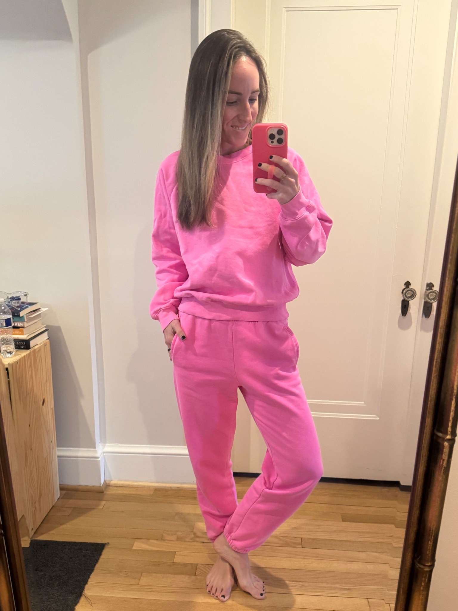 Neon pink sweatsuit — currently 40% off! | cozy crewneck sweatshirt | sweatpants | spring fashion from GAP

#LTKActive #LTKFindsUnder50 #LTKStyleTip