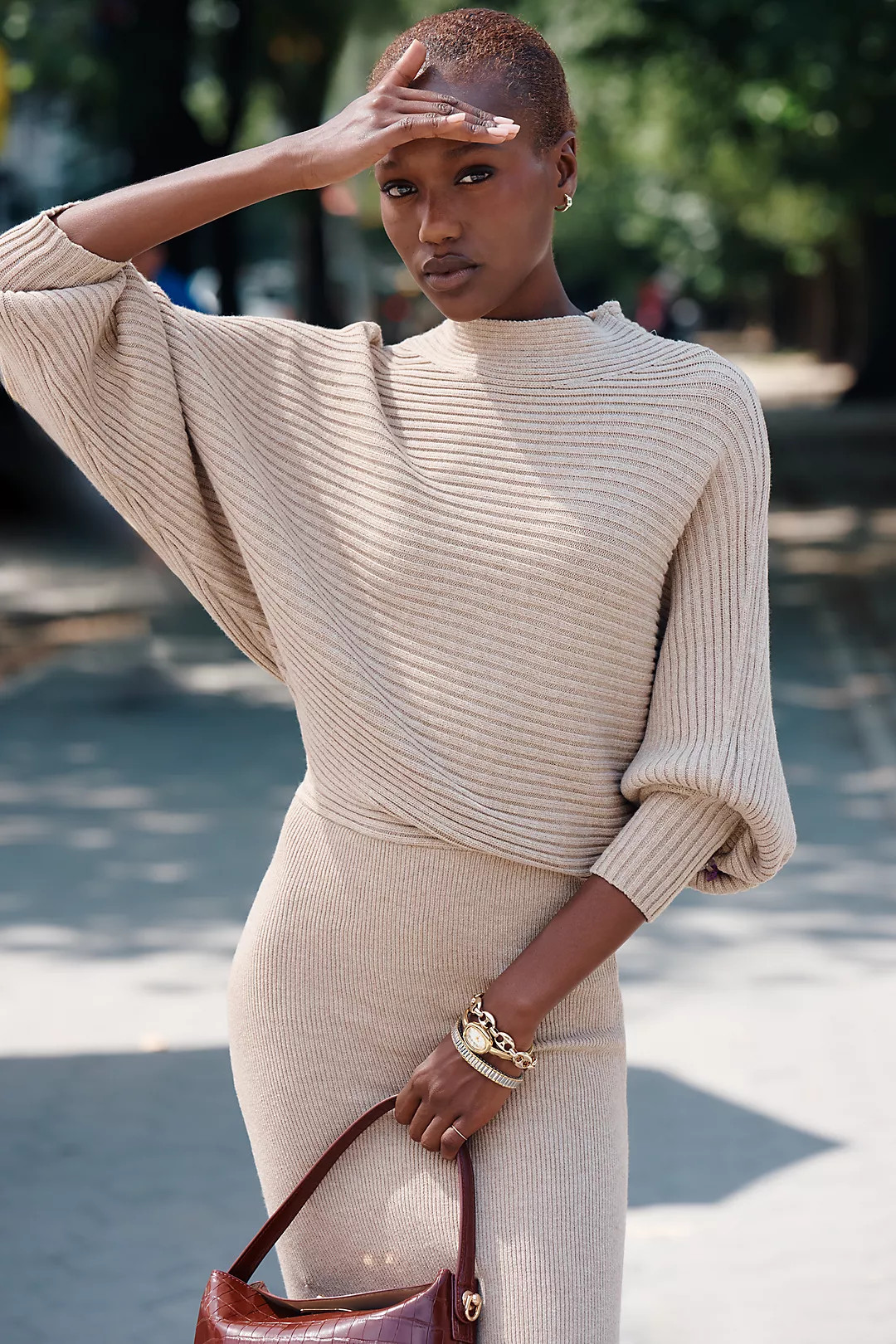 By Anthropologie Ribbed Sweater Midi Dress | Anthropologie (US)