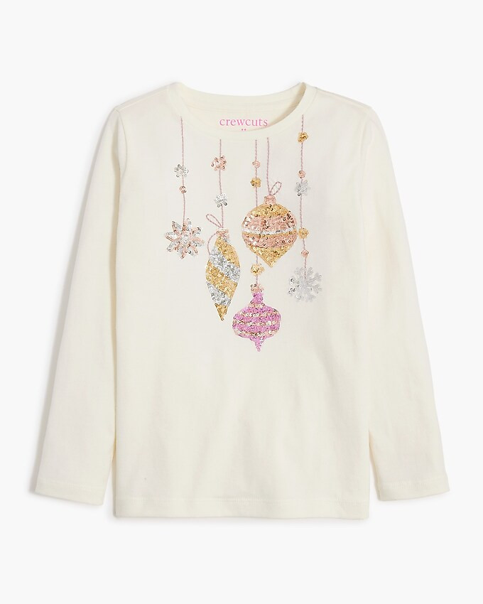 Girls' sequin ornaments graphic tee | J.Crew Factory
