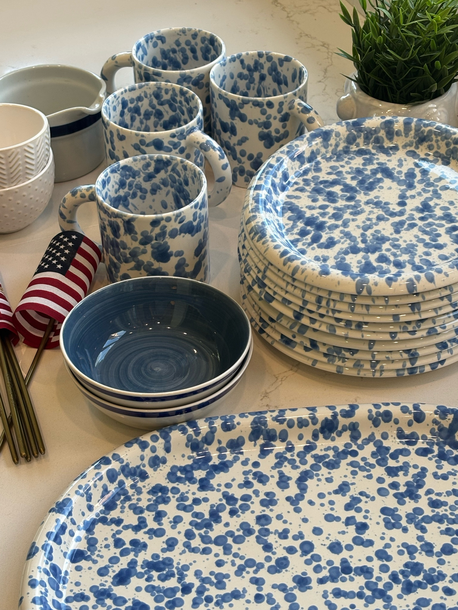 Time to style the kitchen cabinets! 💙 cute Target finds