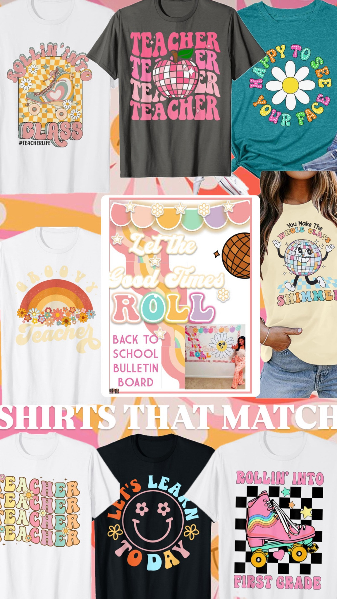 stay GROOVY and get into the GROOVE back to school 🪩🕺✨

here are tees that match with my retro disco bulletin board on my TPT

#LTKTeacher 
#LTKTeacherTees

#LTKSeasonal #LTKBacktoSchool #LTKStyleTip