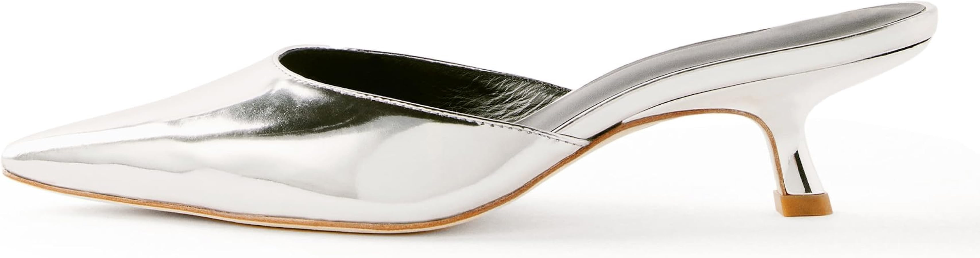 Slippers for Women Women Kitten Heels Mules Closed Pointed Toe Slip on Backless Stiletto Slingbac... | Amazon (US)