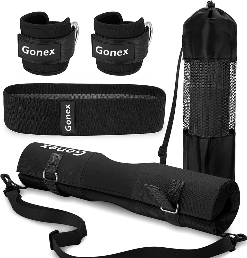 Gonex Barbell Pad Set for Squats Hip Thrusts Upgraded Bar Neck Pads Workout Foam Weightlifting Cu... | Amazon (US)
