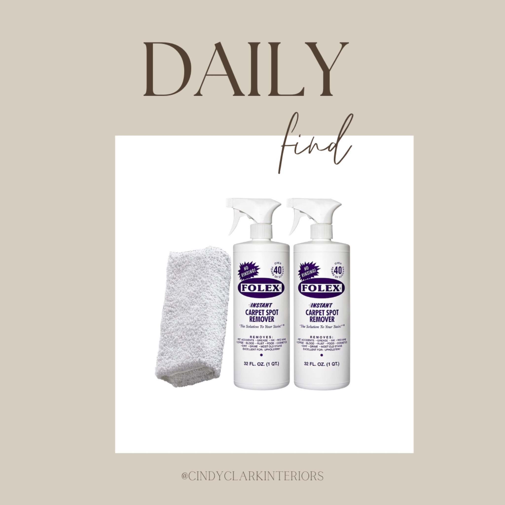 The best stain remover for any upholstery, carpets, or fabrics! I have been purchasing Folex for years now (at least three) and it has been a life saver! Even if you don’t have any stains to take care of right now, having it on hand for those future ones is always a great idea! 

#LTKhome #LTKstyletip