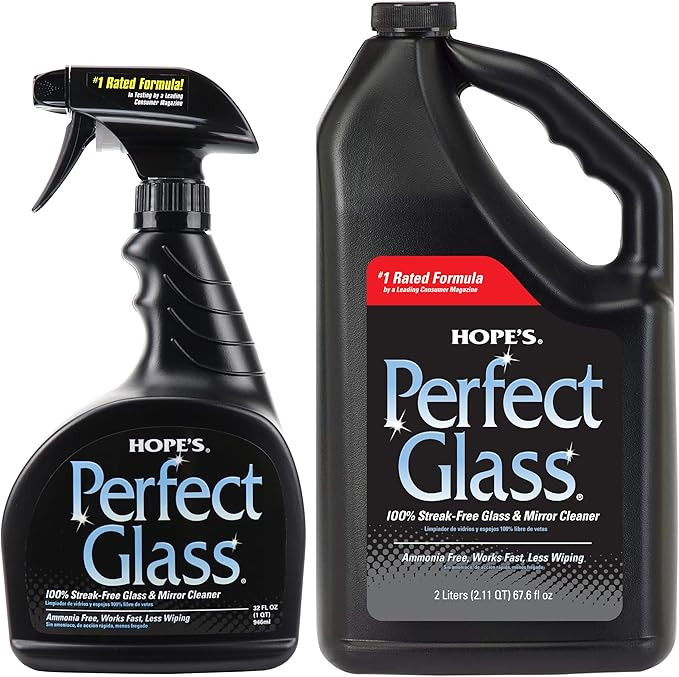 HOPE'S Perfect Glass Cleaner, Streak-Free, Ammonia-Free Window, Mirror, Screen, and Shower Door C... | Amazon (US)