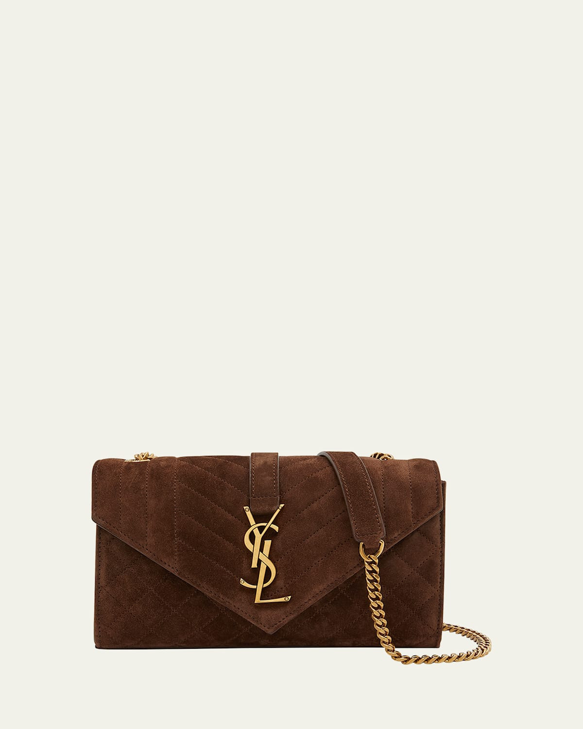 Envelope Triquilt Medium YSL Shoulder Bag in Suede | Bergdorf Goodman