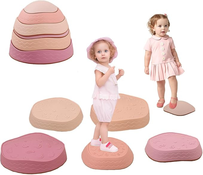 6Pcs Non-Slip Balance Stepping Stones for Kids,Toddler Jumping Stepping Stones Up to 220 Ibs for ... | Amazon (US)