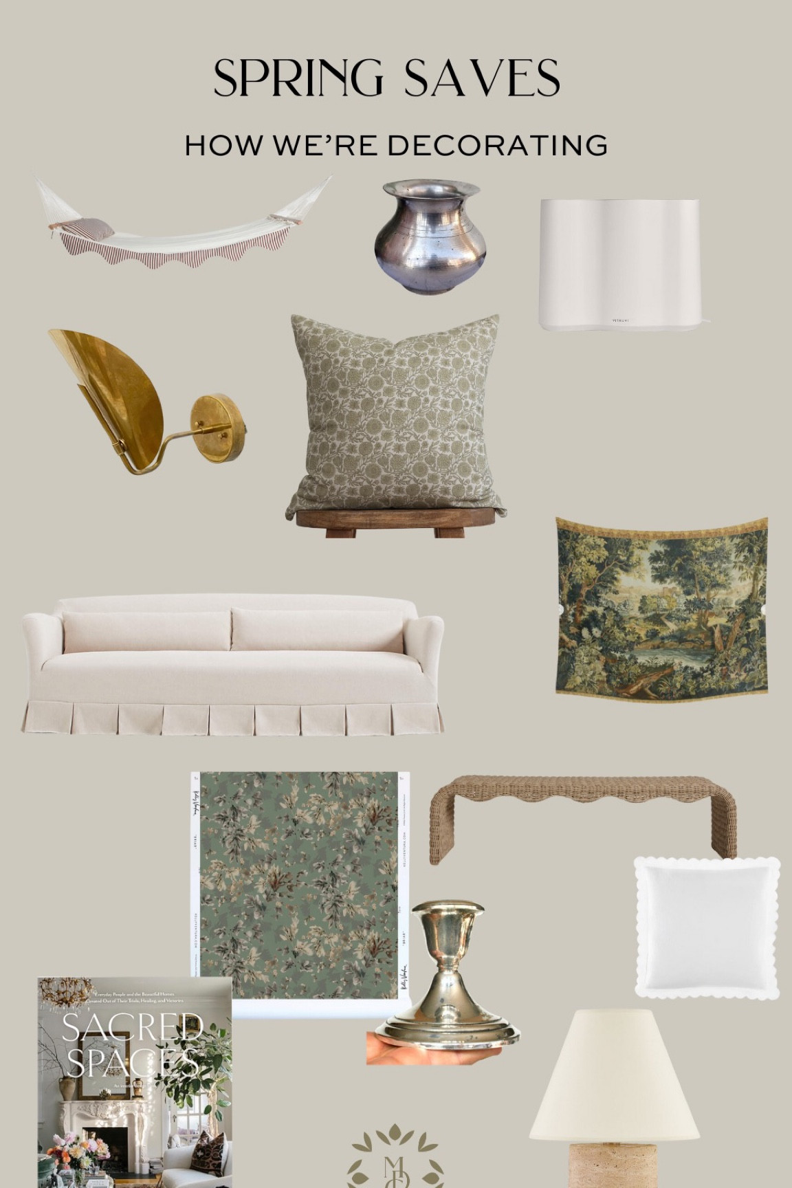 A roundup of our favorite decor and furnishing pieces for spring! Trends we are loving include earthy tones, brass accents, scallop detailing, and incorporating natural materials to create texture in design.

#LTKSeasonal #LTKhome #LTKstyletip