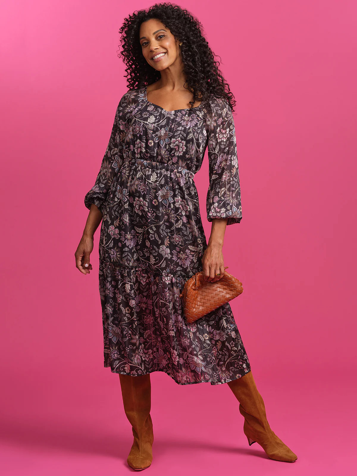 89th & Madison Floral Print Midi Dress | 89th + Madison