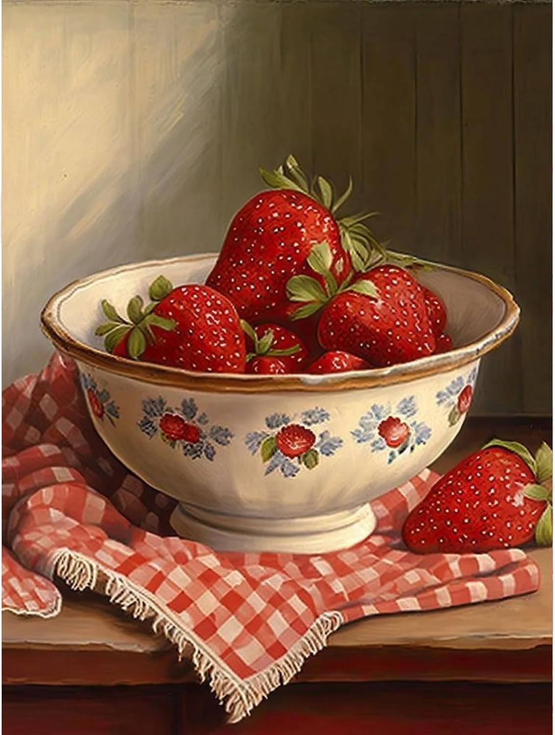 pchmcu DIY Strawberry Paint by Numbers Kits for Adults,Vintage Paint by Number for Adults Beginner, Paint by Numbers Kits on Canvas Without Frame for Home Wall Decor 16x20inch | Amazon (US)