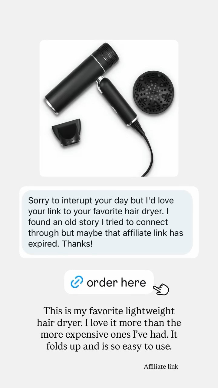 This is my favorite lightweight hair dryer. I love it more than the more expensive ones I’ve had. It folds up for travel and is so easy to use.

#LTKBeauty #LTKdayinmylife #LTKTravel