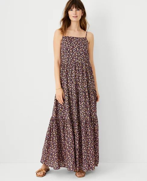 Floral Strappy Tiered Maxi Dress | Ann Taylor (US)