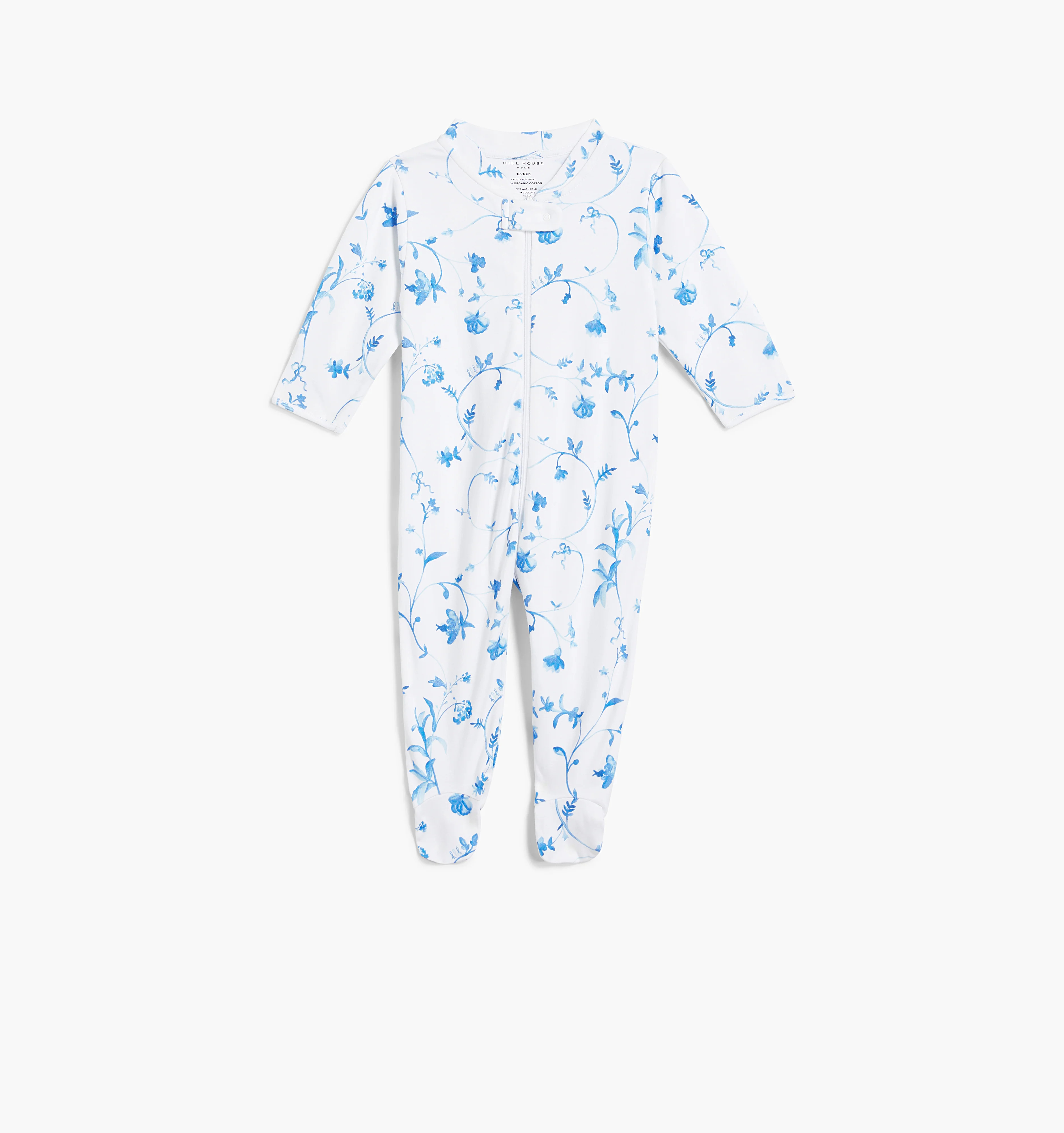 The Footie Pajama | Blue Botanical / 0-3M | 100% Cotton | Hill House Home | Hill House Home US