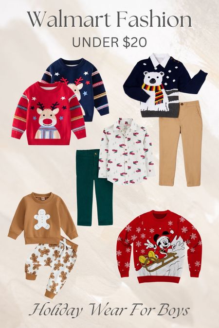Walmart fashion for boys! All of these are under $20!! How cute is the Mickey sweater❣️

#LTKkids #LTKSeasonal #LTKHoliday