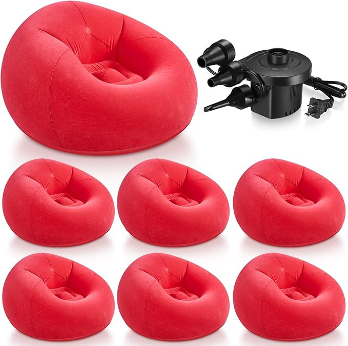 Realspring 6 Pcs Inflatable Bean Bag Chairs for Adults with Electric Air Pump, Blow up Couch Fold... | Amazon (US)
