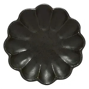Mino Ware 555-0046 Kaneko Komohei Linka Plate, Medium Plate, Black, Kneeling Flowers, Diameter Ap... | Amazon (US)